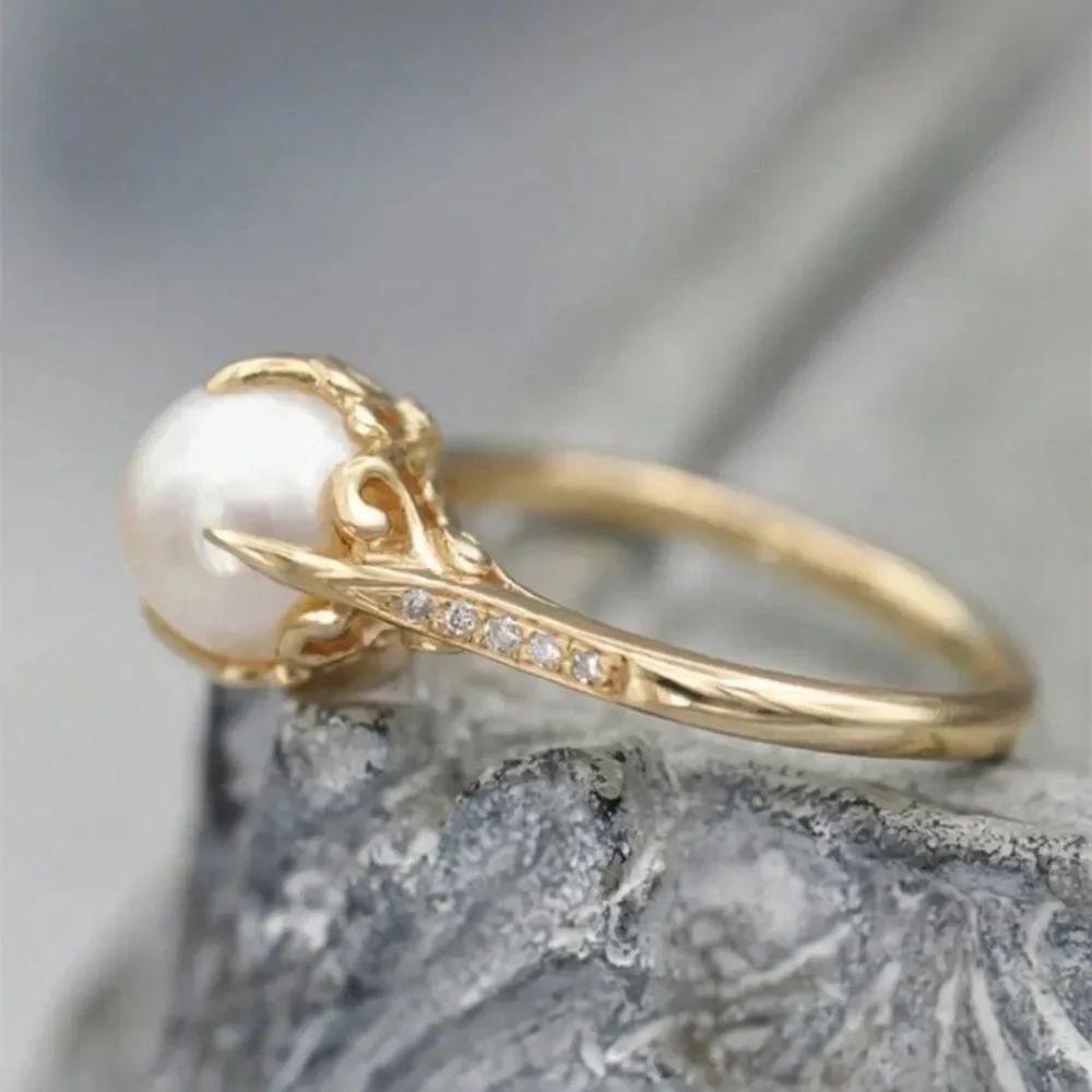3for$20 1 PC Classical Cubic Zirconia & Faux Pearl Ring For Women select size